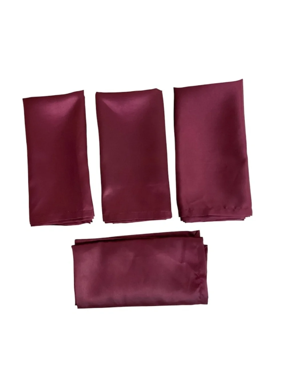 Burgundy Damask Placemats & Satin Napkin Set – 4 Placemats + 4 Napkins Elegant